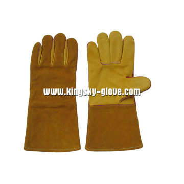 Brown Cow Grain Leather Palm Welding Work Glove-6550
